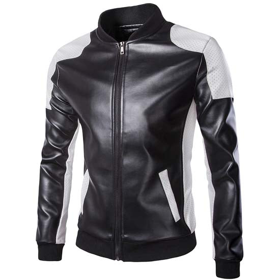 Leather Jacket Men Brand Fashion Slim Fit Faux