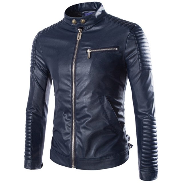 Brand White Leather Jacket Men Winter Motorcycle Jacket