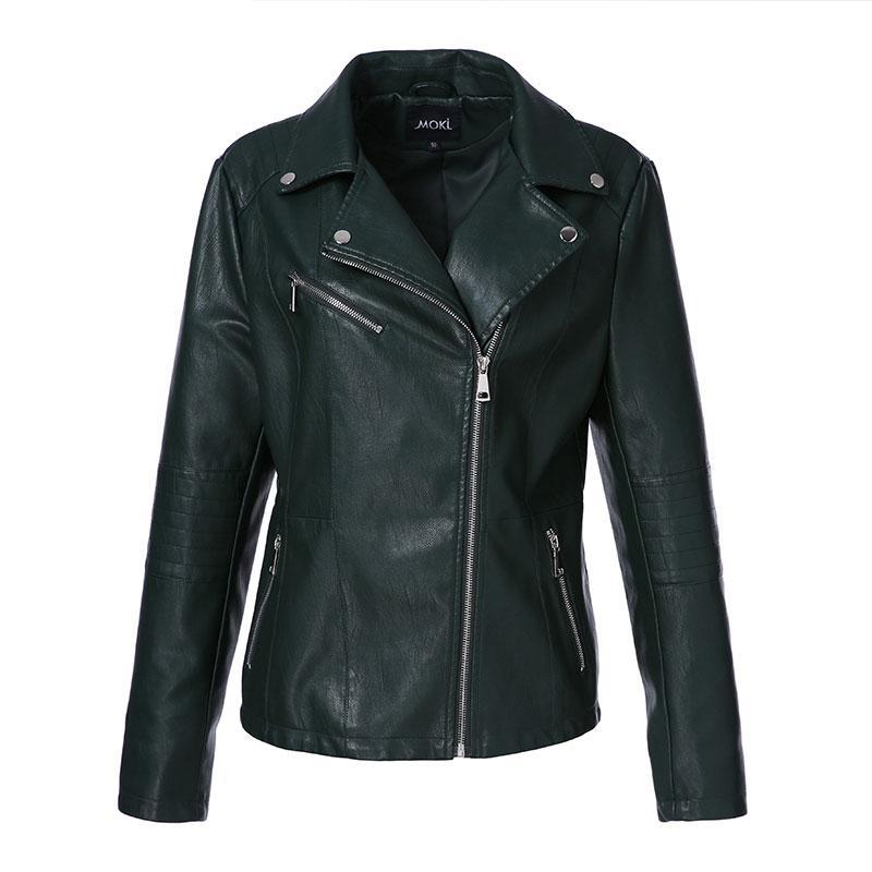 Autumn Women Jacket Leather Plus Size Full Sleeve