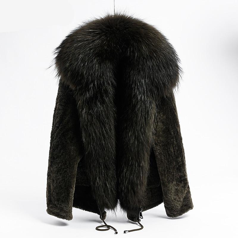 HUYOU 2019 Raccoon Fur Coat Natural Fur Parkas Female Winter Real Fur Jacket